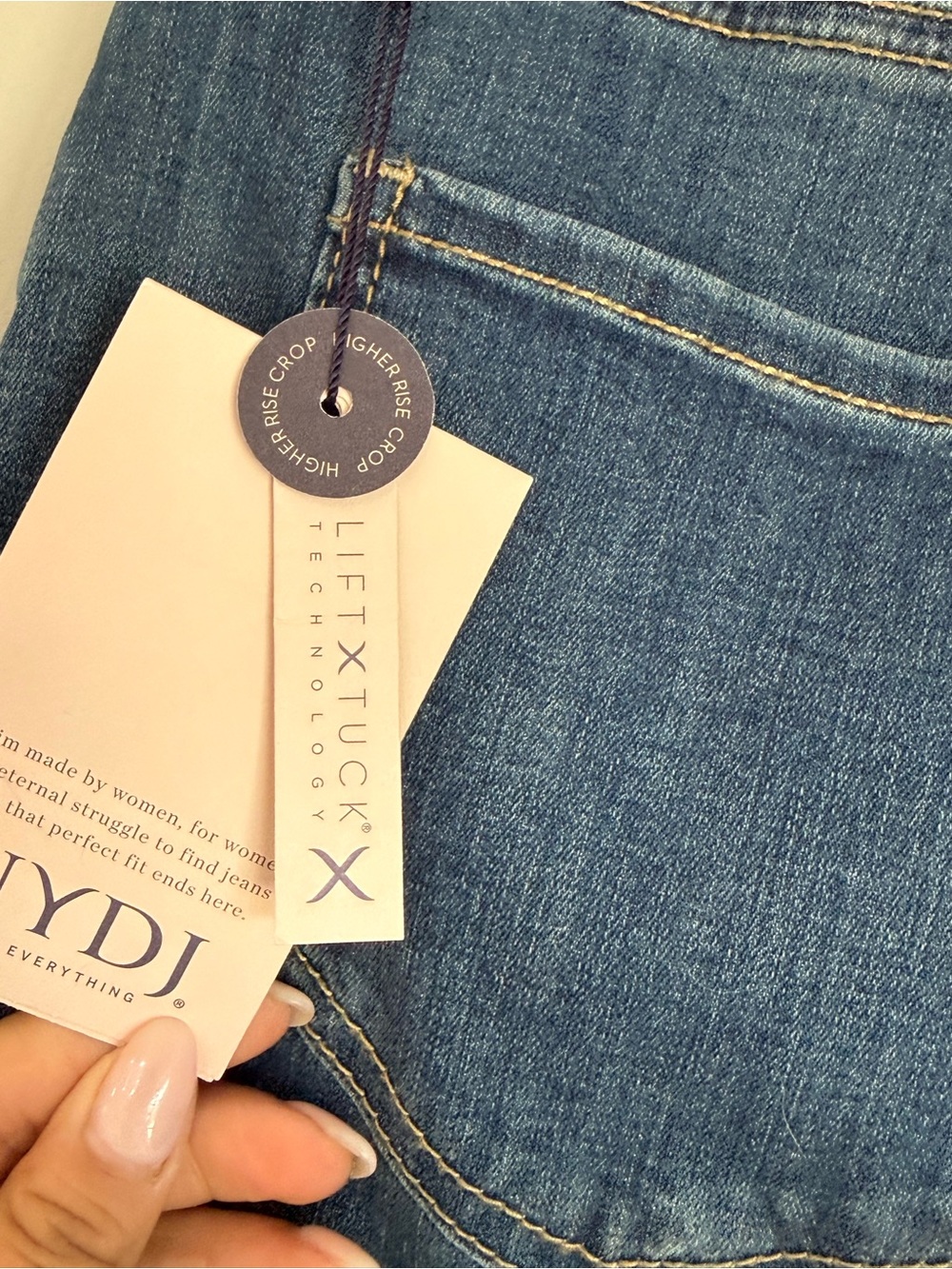 NWT NYDJ High Rise Major Wide Leg Capri Jeans Size 8 Serendipit - Picture 5 of 7